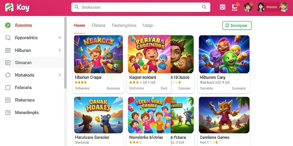 Tampilan layar utama yang menarik dengan banyak pilihan slot.