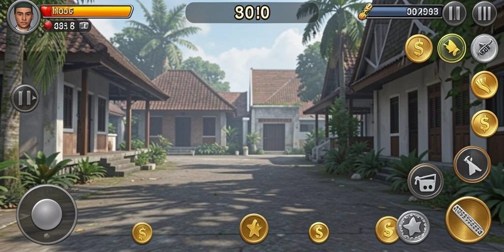 Screenshot menampilkan karakter utama dalam aksi bertarung.